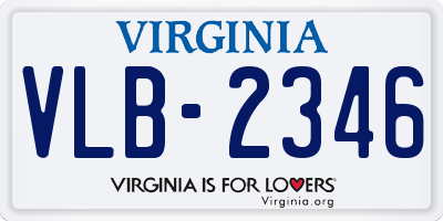 VA license plate VLB2346