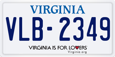 VA license plate VLB2349