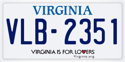 VA license plate VLB2351