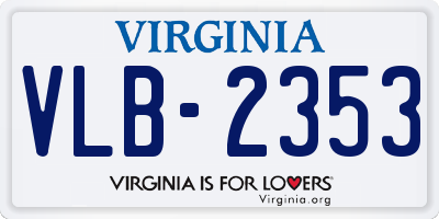 VA license plate VLB2353