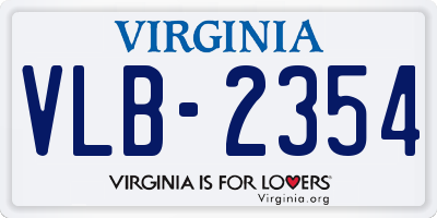 VA license plate VLB2354