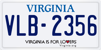 VA license plate VLB2356