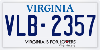 VA license plate VLB2357