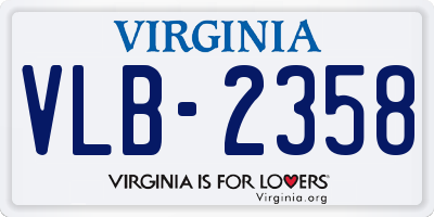 VA license plate VLB2358