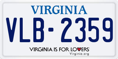 VA license plate VLB2359