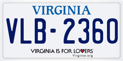 VA license plate VLB2360
