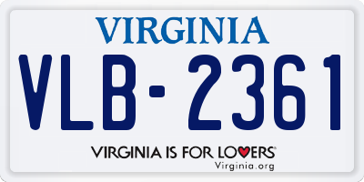 VA license plate VLB2361