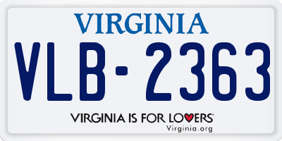 VA license plate VLB2363
