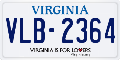 VA license plate VLB2364