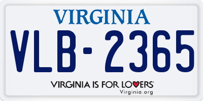 VA license plate VLB2365