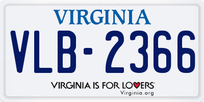 VA license plate VLB2366