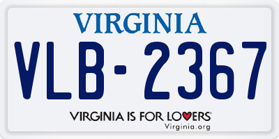 VA license plate VLB2367