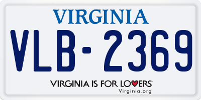 VA license plate VLB2369