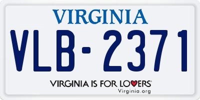 VA license plate VLB2371
