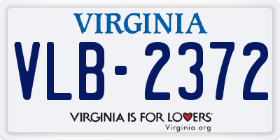VA license plate VLB2372