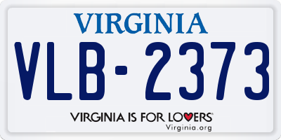 VA license plate VLB2373