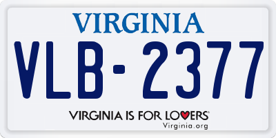 VA license plate VLB2377