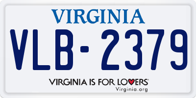 VA license plate VLB2379