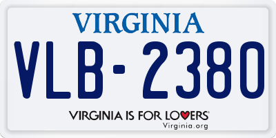 VA license plate VLB2380
