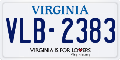 VA license plate VLB2383