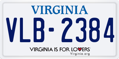 VA license plate VLB2384