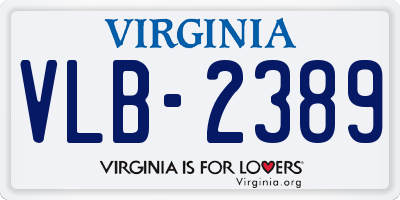 VA license plate VLB2389