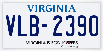 VA license plate VLB2390