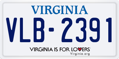 VA license plate VLB2391