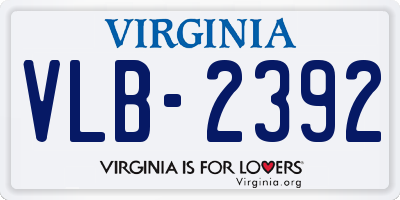 VA license plate VLB2392