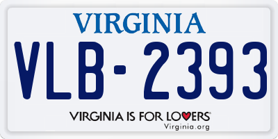 VA license plate VLB2393