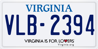 VA license plate VLB2394