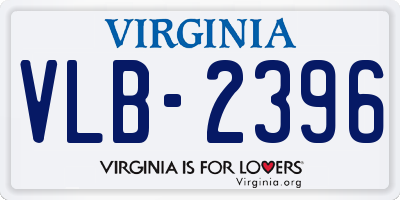VA license plate VLB2396
