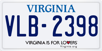 VA license plate VLB2398