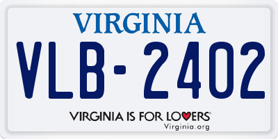 VA license plate VLB2402