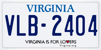 VA license plate VLB2404