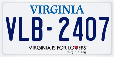 VA license plate VLB2407