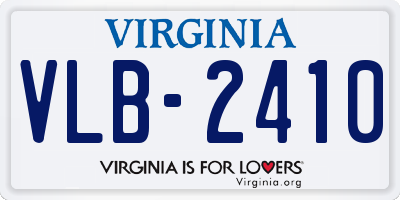 VA license plate VLB2410