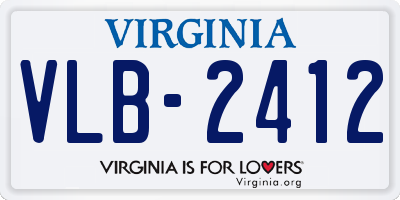 VA license plate VLB2412