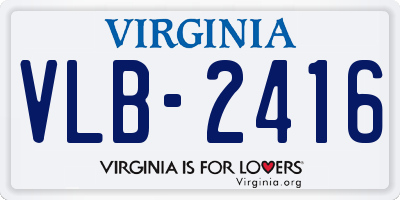 VA license plate VLB2416