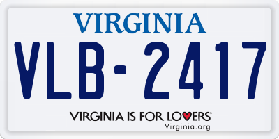 VA license plate VLB2417