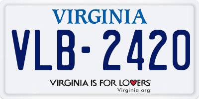 VA license plate VLB2420