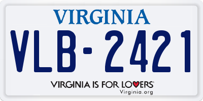 VA license plate VLB2421