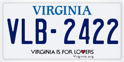 VA license plate VLB2422