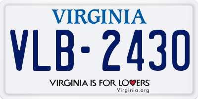 VA license plate VLB2430