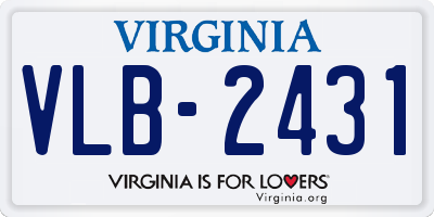 VA license plate VLB2431