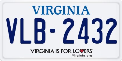 VA license plate VLB2432