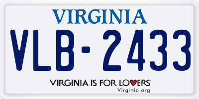 VA license plate VLB2433