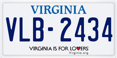 VA license plate VLB2434