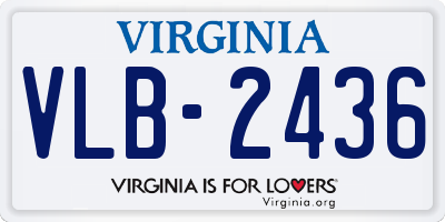 VA license plate VLB2436