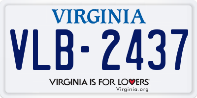 VA license plate VLB2437